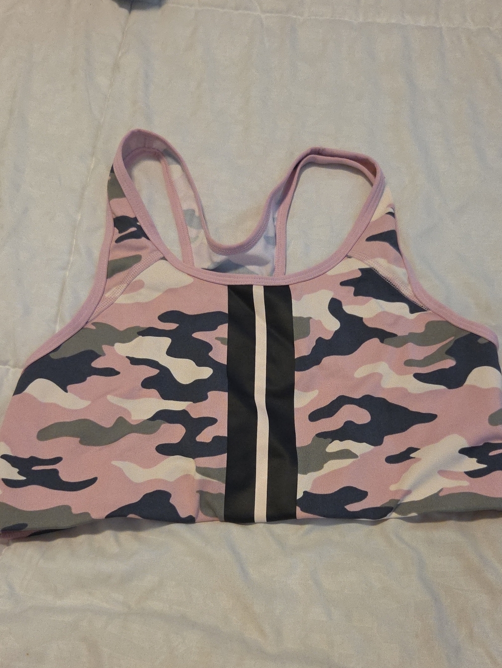 PINK Victoria's Secret Pink, Black & Gray Camo Racerback Sports Bra